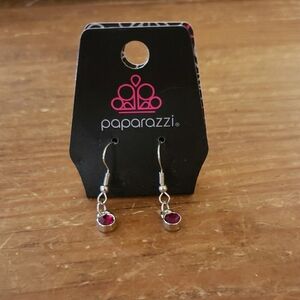 Paparazzi Silver and Red Earrings
